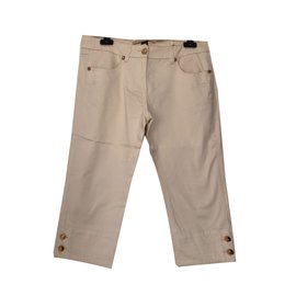 Roberto Cavalli Short Pants Eggshell Cotton Eggshell