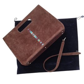 Swarovski-Swarovski, sac grand modèle, tbe-Marron