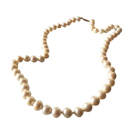 Autre Marque-Collier de véritables perles de culture-Blanc