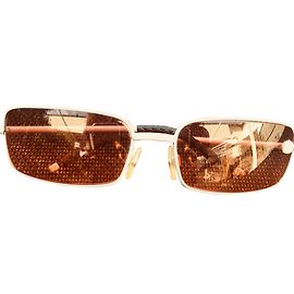 Óculos de sol Chanel Prateados Cinza de Vidro com Pérola Prata Cinza