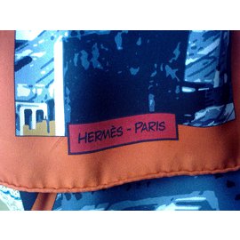 Hermès-Lenços de seda-Multicor