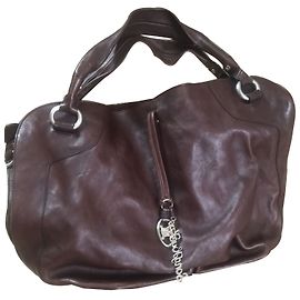 Céline XL Leather Handbag Dark Brown Dark brown