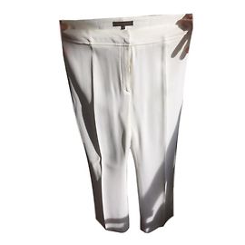 Apostrophe Gerade Hose aus weißem Krepp Größe 44 Weiß