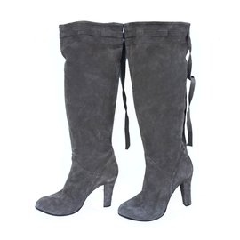 Vero Cuoio Grey suede overknee boots Grey