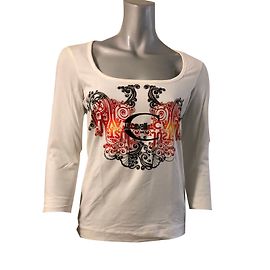 Just Cavalli Top de Manga 3/4 Blanco de Algodón Blanco