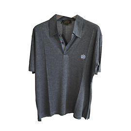 Leonard paris light fabric polo shirt Dark grey
