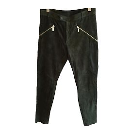 Dirk Bikkenbergs stretch leather pants Green
