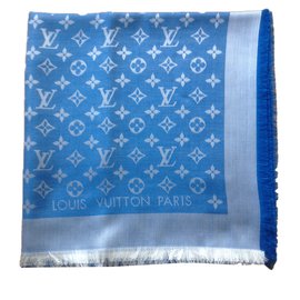 Louis Vuitton-Classic Monogram Scarf-Blue