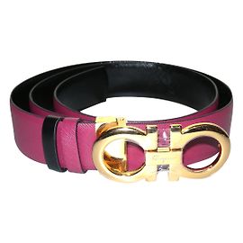 Salvatore Ferragamo Gürtel Schwarz Pflaume
