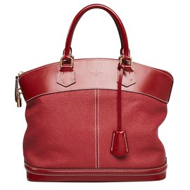 Louis Vuitton-LOUIS VUITTON Tanami Suhali Leather Lockit MM Bag-Red