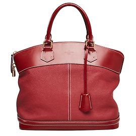 Louis Vuitton Tanami Suhali Leather Lockit MM Bag Rouge