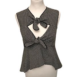 Pinko Gingham Top Black White Cotton Black White