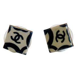 Chanel Ohrringe Weiß Blau