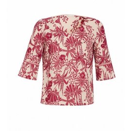 Maje Top Rosso Bianco sporco