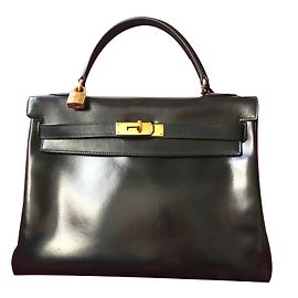 Hermès Kelly 32 cuir boxe Noir
