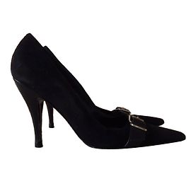 Dolce & Gabbana Black Leather Heels 10.5cm Black