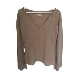 Zadig & Voltaire Pulôver de cashmere bege decote em V Bege