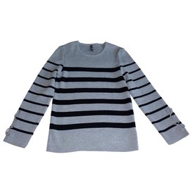 Saint James Miss Pullover Grau Wolle Grau