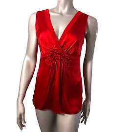 Bcbg Silk Sleeveless Top Copper Copper
