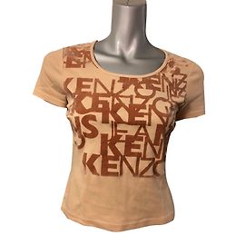 Camiseta Kenzo bege de algodão com motivos de veludo Bege