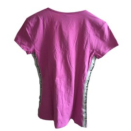John Galliano-t-shirt elasticizzata rosa-Rosa