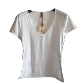 John Galliano-John galliano woman's white t-shirt-White
