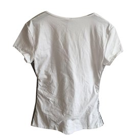 John Galliano-John galliano woman's white t-shirt-White