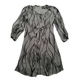 Robe Barbara Bui en soie imprimée Marron Beige Marron Beige