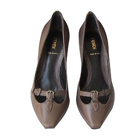 Fendi Leather Pumps Brown 37 Brown