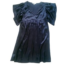 Vestido See by Chloé de seda azul marinho com decote em V Azul marinho