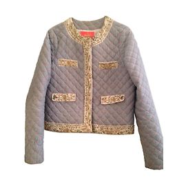 Chaqueta Manoush de algodón a rayas rosa blanco azul Rosa Blanco Azul