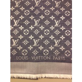 Louis Vuitton-Lenço Clássico Monograma-Azul