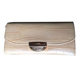Lancel Adjani Wallet Golden Exotic Leather Golden
