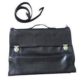 Autre Marque Nathalie Laudon Leather Handbag Black Black