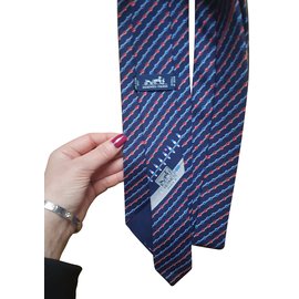 Hermès-Laços-Azul marinho
