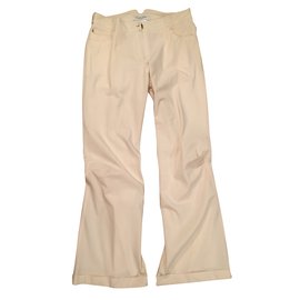 Christian Dior-Pants, leggings-Cream