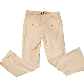 Christian Dior-Pants, leggings-Cream