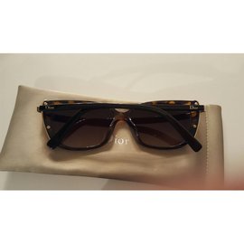 Christian Dior-Lunettes-Marron,Doré