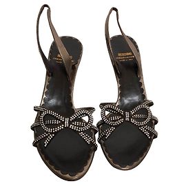Moschino Cheap And Chic Leather Sandals Bronze Bronze