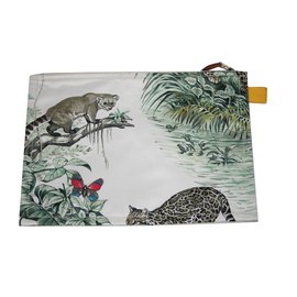 Hermès-Pochette GM Equateur-Blanc cassé