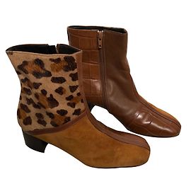 Bottines Braccialini en cuir imprimé léopard Imprimé léopard