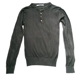 Autre Marque Pull RELIVE en coton boutonné kaki M Kaki