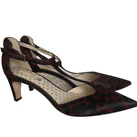 Johnnie Boden Sandals Black Dark red