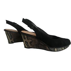 Clarks Sandals Black Leopard print