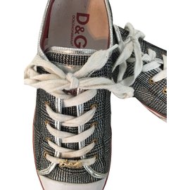 D&G-scarpe da ginnastica-Rosso,Grigio,Metallico,Grigio antracite