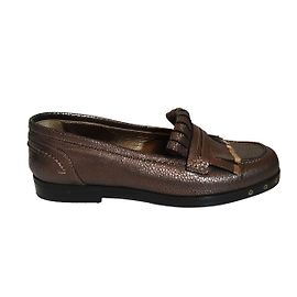 Mocassins Lanvin en cuir à franges marron Marron