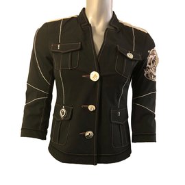 Elisa Cavaletti Short Jacket Black Polyester XS Black
