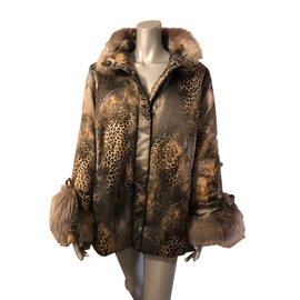 Marina Rinaldi Leopard Print Parka Jacket Leopard print