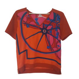 Hermès Pull en soie Hermes Orange