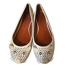 Ballerines Souris Marc Jacobs Cuir Blanc 37 Blanc